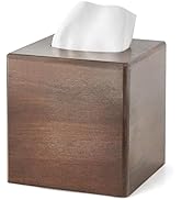 Mkono Tissue Box Cover Square Open-Bottom Wood Tissue Box Holder Decorative Facial Cube Organizer...