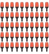 Yulaiyoen 50 Pcs Drip Irrigation Spray Emitters, Adjustable Atomizing Nozzles,1/4 Inch Drip Irrig...