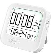 Pomodoro Alarm Clock with Timer, Silent Vibration Reminder Timer and Clock, Night Light Magnetic ...