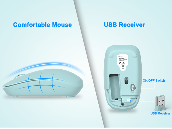 Wireless Keyboard and Mouse Combo Full Size Silent Ergonomic Keyboard Mouse Cordless Mouse Keyboard