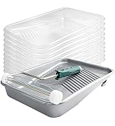 Mister Rui 9-Inch Paint Tray Set, 12-Pack | Deep Capacity Washable Paint Trays with Liners & 5 Wi...
