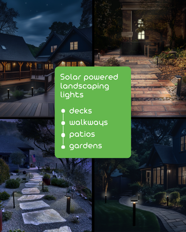 Solar powered landscaping lights