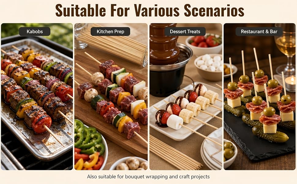 Bamboo Skewers skewer sticks kabob sticks skewers for grilling bbq skewers kebab skewers wood skewer