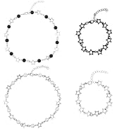 SUPERFINDINGS 4 Style Star Pearl Beaded Chain Adjustable Aesthetic Jewelry Set Fashionable Y2k Br...