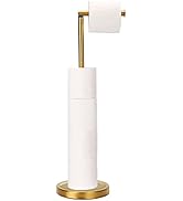 Songtec Gold Toilet Paper Holder Stand, Rust-Proof & Heavy Stainless Steel Base, Sturdy Free Stan...