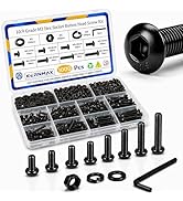 Kernmax 1000PCS M3 Screws Assortment,M3x6/8/10/12/16/20/25/30mm Hex Socket Button Head Screws Nut...