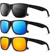 KALIYADI Sunglasses Men Matte Black Sun glasses for Women Oversized Driving Polarized Lens UV Pro...