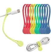 Wrap-It Storage MagnaTies 10pk Magnetic Silicone Ties for Cords | Silicone Cable Ties | Cord Ties...