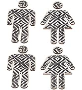 Mumusuki 4Pcs Bathroom Signs, Composite Wood Unisex Braille Restroom Signs with Installation Acce...