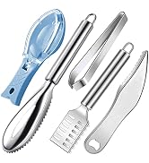 Fish Scaler Remover Set - Fish Scales Tools with Stainless Steel Sawtooth with Bottle Opener, Fis...