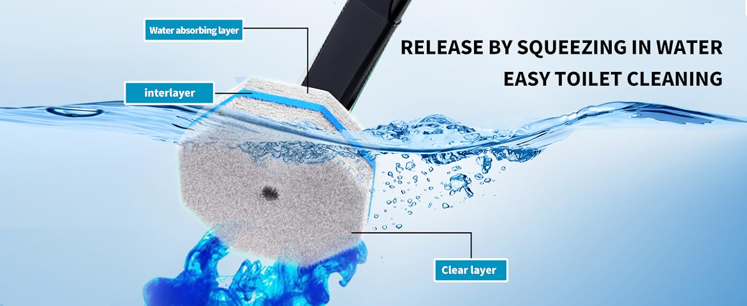 Disposable Toilet Brush with Water-Activated Cleaning Technology