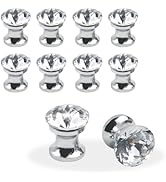 KUMGROT 10pcs Mini Crystal Knobs Cabinet Drawer Pull Jewelry Box Gift Case Knobs Mini Decorative ...
