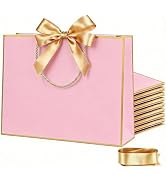 JOYIT 6 Pack Extra Large Pink Gift Bags - 17x5.5x12.6 Inch Gift Bags with Handles and Ribbon, XL ...