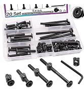 Taiss 20 Set Crib Screws M6x20mm/40mm/60mm/80mm Baby Bed Crib Screws Hardware Replacement Kit,Bun...