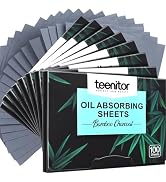 Teenitor 800 Counts Oil Blotting Papers for Face, Bamboo Charcoal Oil Absorbing Sheets for Oily S...