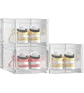 evron Sturdy Shoe Storage Boxes Organizer Box,Fit Closet Organizers Case,Easy Snap-on Assembly Sh...