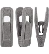 Velvet Hangers Clips 20 Pack, Grey Pants Hangers Velvet Clips, Strong Finger Clips Perfect for Th...