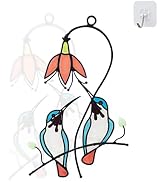 Hummingbird Stained Glass Window Hanging, Bird Suncatchers (Light Catcher Rainbow Maker)