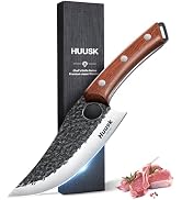 Huusk Viking Knife, Japanese Butcher Knife for Meat Cutting, Hand Forged Boning Knife with Ergono...