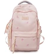 CEUTNIZ Cute Bow Embroidered Backpack Aesthetic Backpack Kawaii Coquette Preppy Laptop Rucksack W...