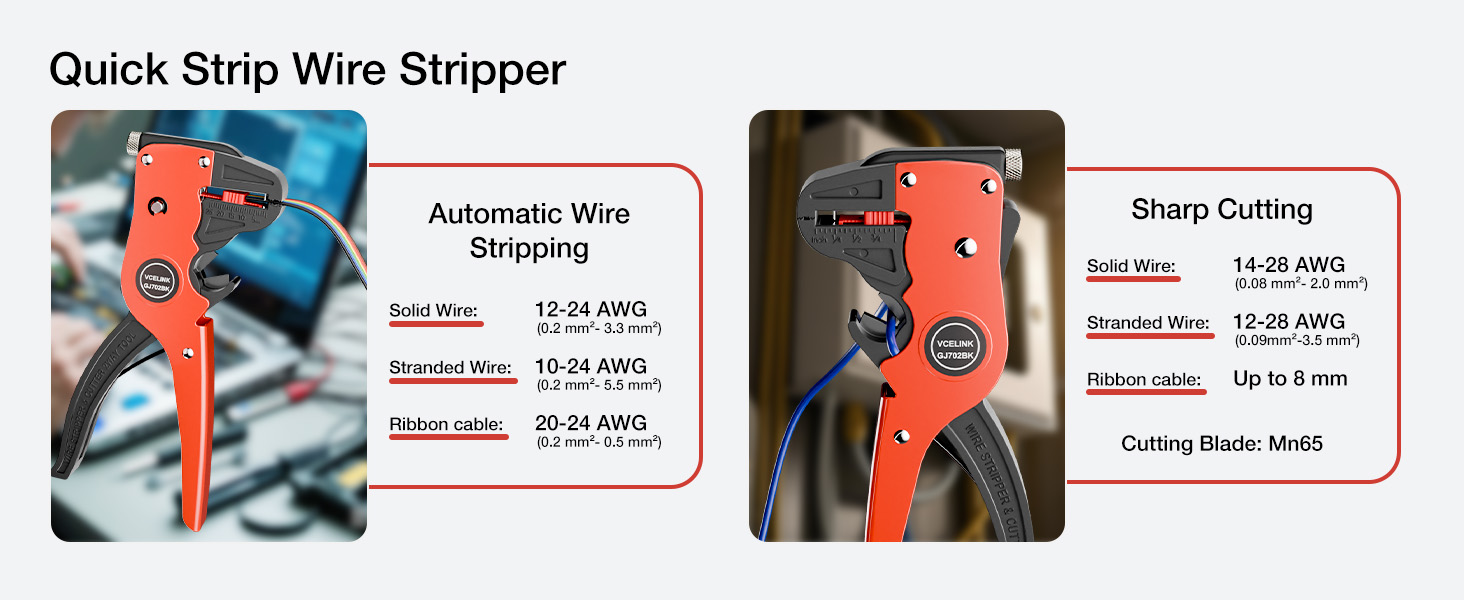 2 in 1 Adjustable Electrical Cable Wire Stripping Tool