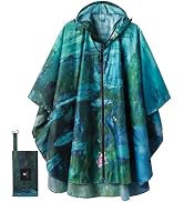 SaphiRose Unisex Rain Poncho Waterproof Raincoat Hooded for Adults Women with Pockets