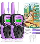 Vvinca Walkie Talkies for Kids, Rechargeable Walkie Talkie Toy Gift for 3-12 Year Old Girl Boy wi...
