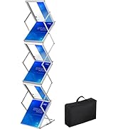 VEVOR Literature Rack, 6 Pockets, Pop up Aluminum Magazine Rack, Lightweight Catalog Holder Stand...