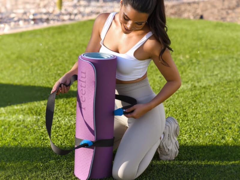 Feetlu yoga mat, wide mat, thick mat, non-toxic, joint-friendly, non-slip, POE material, workout