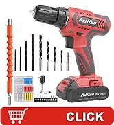 PULITUO Cordless Drill Set, 20V Electric Power Drill with Battery And Charger, 30N.m and 21+1 Tor...