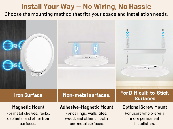 battery operated ceiling light for mangetic