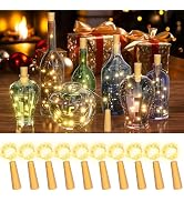 PChero Wine Bottle Cork Lights with Timer, 10 Pack 20 LED 6.6 ft Fairy String Lights Battery Oper...