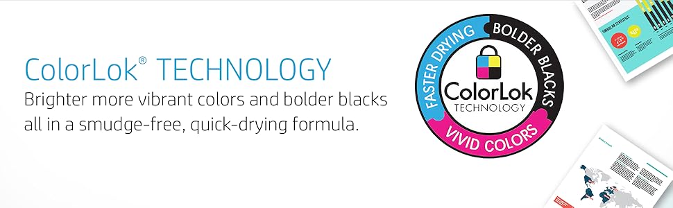 ColorLok Technology brighter more vivid colors, bolder blacks, smudge-free quick-drying formula