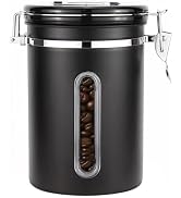 LAOMAND Coffee Canister with Window, 22OZ Airtight Stainless Steel Food Storage Container, Home K...