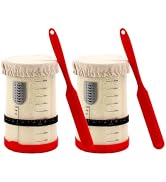 Premium Pro Sourdough Starter Jar Kit for Beginners and Pro, 2 Pack 40 oz | Large Wide Mouth Sour...