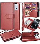 Takfox Compatible with iPhone 17 Wallet Case 2025 (03-Wine Red, for iPhone 17 Pro 6.3")