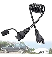 Ruibapa 4-Way Flat Trailer Plug Extension Coiled Cable 36" 4-pin Male and Female Trailer Cable wi...