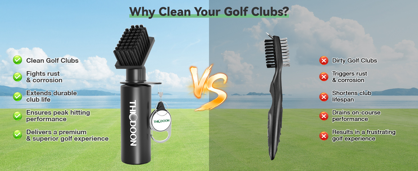 Golf Bag Attached Brush Use