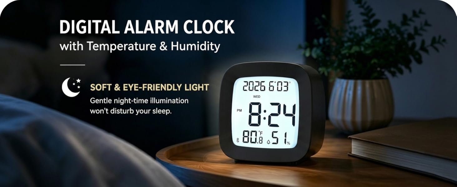 LCD bedroom alarm clock
