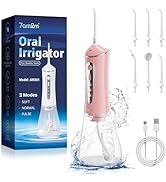 7AM2M Water Dental Flosser Cordless for Teeth,300ML Rechargeable Travel Portable Cleaner,with 6 J...