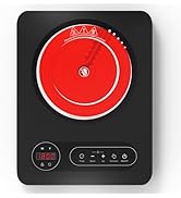 VBGK Single Burner Electric Cooktop,110V 1800W Electric Stove Top with LED Touch Control, 10 Powe...