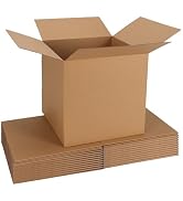 CRUGLA 12x12x12 White Shipping Boxes Set of 10, Corrugated Cardboard Boxes for Small Business Shi...