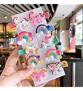 Hair Clips for Girls,10 Pcs Cute Animals Unicorn Horses Hair Accessories Colourful Barrettes Hair...