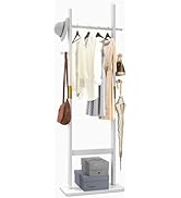 Aibiju Clothing Rack for Hanging Clothes, White Freestanding Clothes Rack Heavy Duty, Small Hangi...
