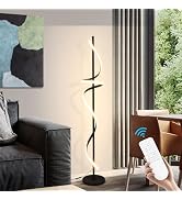 EIDISUNY Modern Spiral Floor Lamp with Remote Control, 48W LED Floor Lamps for Living Room, 3 Col...