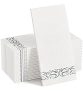 FOCUSLINE 100 Linen Feel Disposable Bathroom Napkins, Guest Towels Disposable Bathroom Soft, Abso...