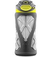 ZULU Torque 16oz Plastic Kids Water Bottle with Silicone Sleeve and Leak-Proof Locking Flip Lid a...