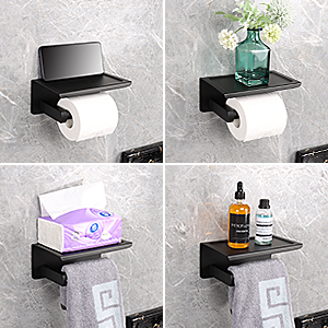 toilet paper holder with shelf