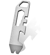 Hamans Mini Pry Bar Bottle Opener, Pocket Multi Tool Titanium with Wrench, Scale, Thumbpin Nail P...