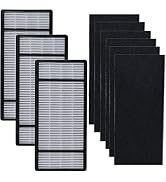 Poweka 3 Pack True HEPA Replacement Filter H +6 Carbon Pre Filter B Compatible with Honeywell Air...